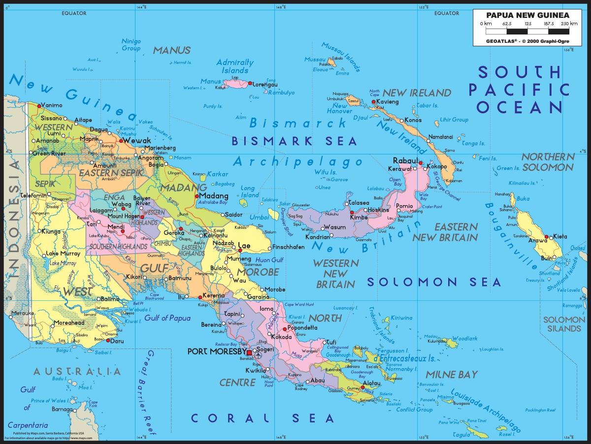 подробная карта Папуа-Новой Гвинеи