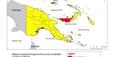 Карта Папуа-Новой Гвинеи малярию