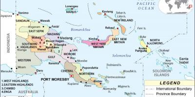 Карта Папуа-Новой Гвинеи, провинции