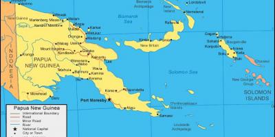 Карта Папуа-Новой Гвинее и соседних странах
